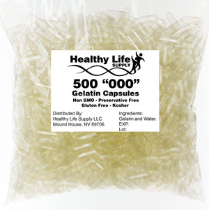 empty capsules size 000 gelatin 500